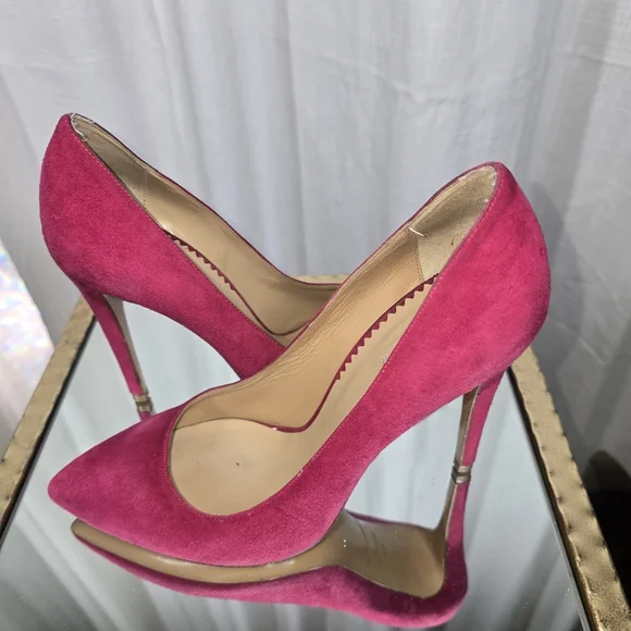 Emporio Armani Fuchsia Suede Stilettos - Picture 7 of 13
